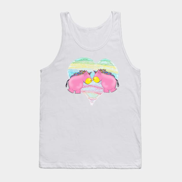 Loveheart Unicorns Tank Top by Traceofcolour